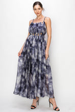 Load image into Gallery viewer, Sleeveless Pleated Detail Tie dye print Maxi Dress