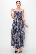 Load image into Gallery viewer, Sleeveless Pleated Detail Tie dye print Maxi Dress
