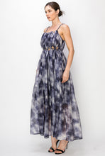 Load image into Gallery viewer, Sleeveless Pleated Detail Tie dye print Maxi Dress