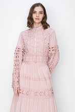 Load image into Gallery viewer, Mock Neck Crochet Cut-out Detail Crop Top