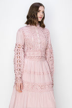 Load image into Gallery viewer, Mock Neck Crochet Cut-out Detail Crop Top