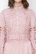 Load image into Gallery viewer, Mock Neck Crochet Cut-out Detail Crop Top