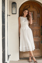 Load image into Gallery viewer, Pearl Embellished Sheer Tulle Midi Dress