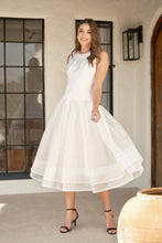 Load image into Gallery viewer, Pearl Embellished Sheer Tulle Midi Dress