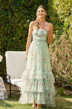 Load image into Gallery viewer, Floral Shirred Cut-Out Maxi Dress