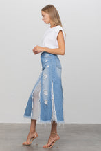 Load image into Gallery viewer, Long Length Panelled Denim Skirt