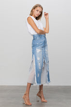 Load image into Gallery viewer, Long Length Panelled Denim Skirt