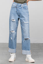 Load image into Gallery viewer, High Waist Premium Crossover Straight Jeans