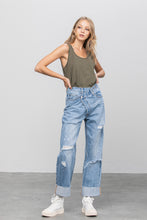 Load image into Gallery viewer, High Waist Premium Crossover Straight Jeans