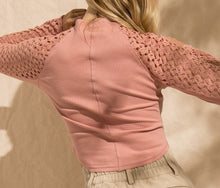 Load image into Gallery viewer, Calvin Mock Neck Lace-Knit Top