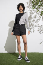 Load image into Gallery viewer, Elena Diagonal Button Down Colorblock Sweater Top