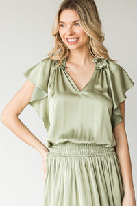 Solid Satin Midi Dress
