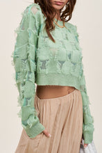 Load image into Gallery viewer, Checkerboard Pattern Fringed Sweater