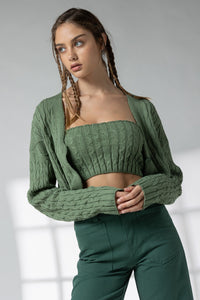 Wendy Cable Knit Sweater Tube Top
