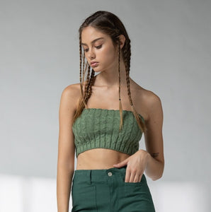 Wendy Cable Knit Sweater Tube Top