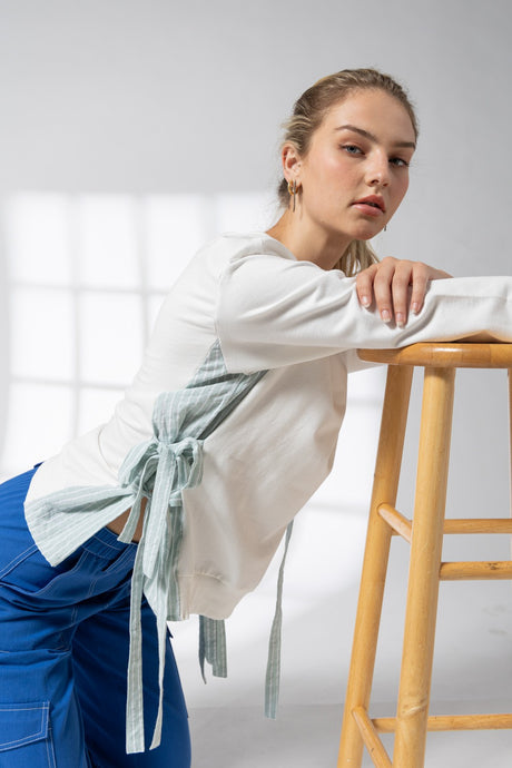 Amberly Sweatshirt with Contrast Side Ties