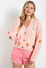 Load image into Gallery viewer, Hand Embroidered Crop Sweater Cardigan
