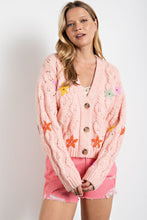 Load image into Gallery viewer, Hand Embroidered Crop Sweater Cardigan