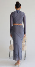 Load image into Gallery viewer, Mesh Long Skirts With Merrow Detail - Cement