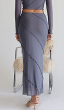 Load image into Gallery viewer, Mesh Long Skirts With Merrow Detail - Cement