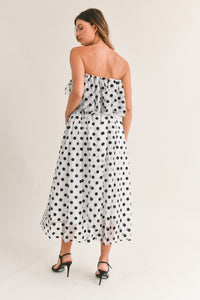 Polka Dot Ruffle Midi Dress