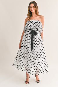 Polka Dot Ruffle Midi Dress