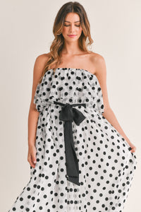Polka Dot Ruffle Midi Dress