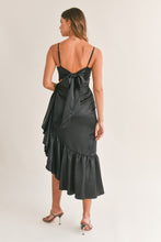 Load image into Gallery viewer, Frill Detail Asymmetric Hem Line Midi Dress
