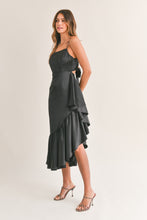 Load image into Gallery viewer, Frill Detail Asymmetric Hem Line Midi Dress