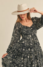 Load image into Gallery viewer, Floral Print Ruffle Trim Midi Dress