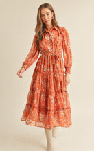 Load image into Gallery viewer, Button Down Ruffle Tiered Midi Dress