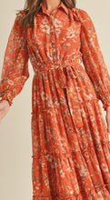 Load image into Gallery viewer, Button Down Ruffle Tiered Midi Dress