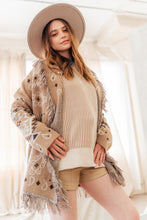 Load image into Gallery viewer, Aztec Graphic Shawl Collar Sweater Knit Cardigan