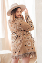 Load image into Gallery viewer, Aztec Graphic Shawl Collar Sweater Knit Cardigan