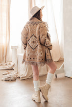 Load image into Gallery viewer, Aztec Graphic Shawl Collar Sweater Knit Cardigan