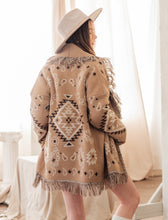 Load image into Gallery viewer, Aztec Graphic Shawl Collar Sweater Knit Cardigan