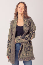 Load image into Gallery viewer, Aztec Graphic Shawl Collar Sweater Knit Cardigan