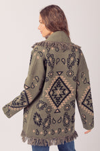 Load image into Gallery viewer, Aztec Graphic Shawl Collar Sweater Knit Cardigan