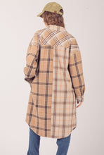 Load image into Gallery viewer, Plaid Mixed Patchwork Midi Shacket Jacket Coat