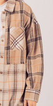 Load image into Gallery viewer, Plaid Mixed Patchwork Midi Shacket Jacket Coat