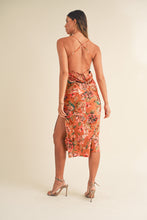 Load image into Gallery viewer, Satin Floral Printed Midi Dress