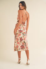 Load image into Gallery viewer, Satin Floral Printed Midi Dress