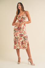 Load image into Gallery viewer, Satin Floral Printed Midi Dress