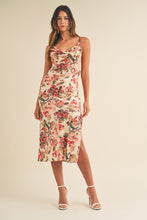 Load image into Gallery viewer, Satin Floral Printed Midi Dress