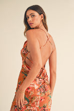 Load image into Gallery viewer, Satin Floral Printed Midi Dress