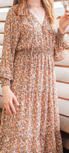 Load image into Gallery viewer, Vintage Chiffon Floral Tiered Midi Dress