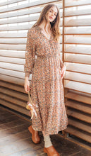 Load image into Gallery viewer, Vintage Chiffon Floral Tiered Midi Dress