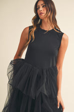 Load image into Gallery viewer, Sleeveless Tulle Contrasted Midi Dress