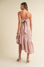 Load image into Gallery viewer, Frill Detail Asymmetric Hem Line Midi Dress