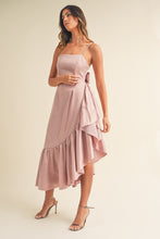 Load image into Gallery viewer, Frill Detail Asymmetric Hem Line Midi Dress
